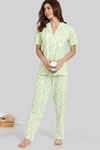 Zivame Optics Fun Knit Cotton Pyjama Set -Jade Lime — thumbnail 7